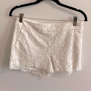 White / cream  lace shorts. Express. New. Never worn. Size 0
